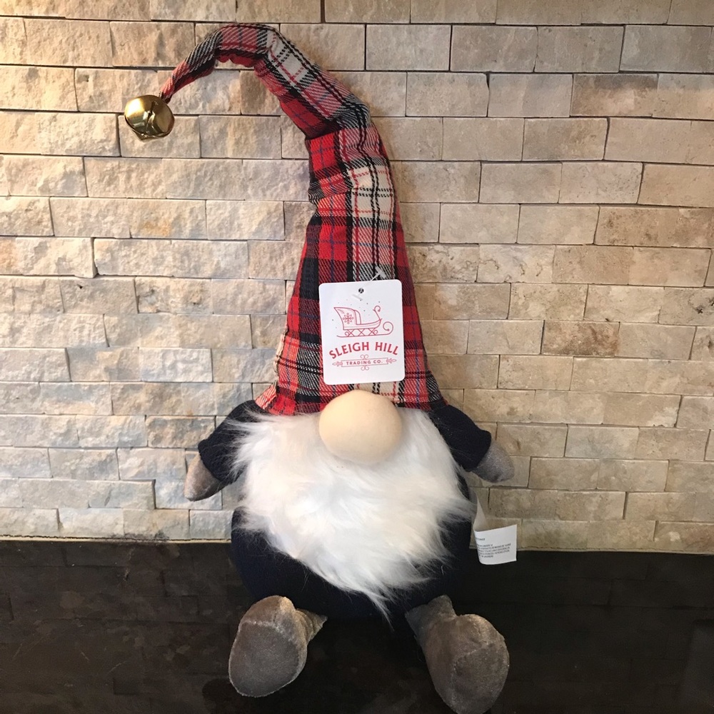 Sleigh Hill Red and Navy Plaid Gnome